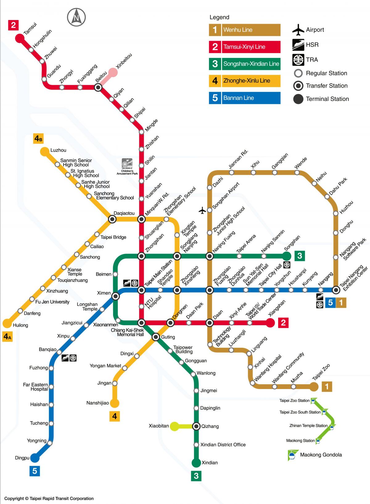 карта метро в Тайване