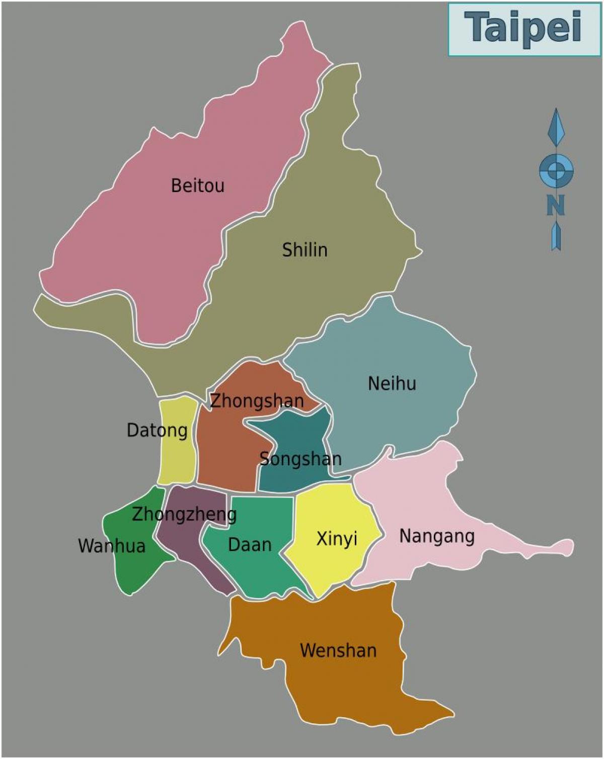 Тайбэй район на карте