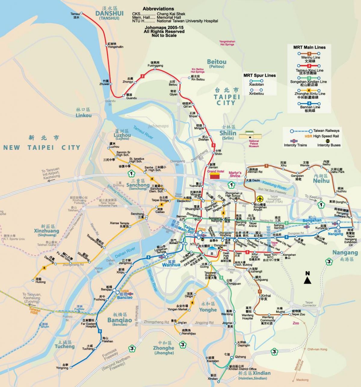 карта Тайбэй дороге