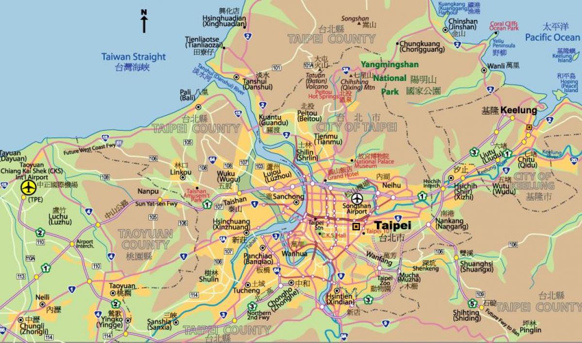 Карта в центре города Тайбэй 