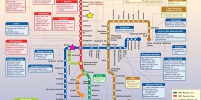 Карта Тайбэй местный поезд