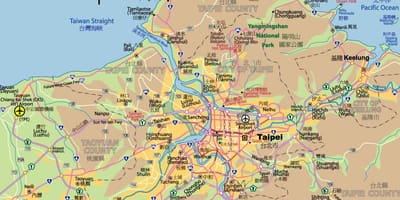 Карта в центре города Тайбэй 