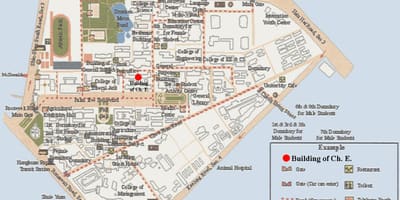 Тайваньский карту кампуса университета 